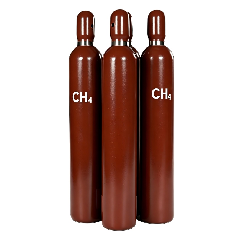 Industrial grade CH₄ methane gas cylinders, 40L brown compressed gas cylinders for sale, China methane gas supplier Industrial grade CH₄ methane gas cylinders, 40L brown compressed gas cylinders for sale, China methane gas supplier